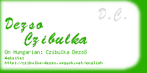 dezso czibulka business card